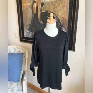 Joh Black Puff Shoulder Tie Sleeve Shirt Size S